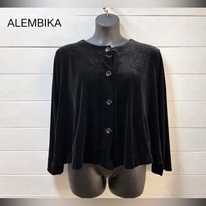 ALEMBIKA – Black Velvet A-Line Top – Size 6 (US 16)
